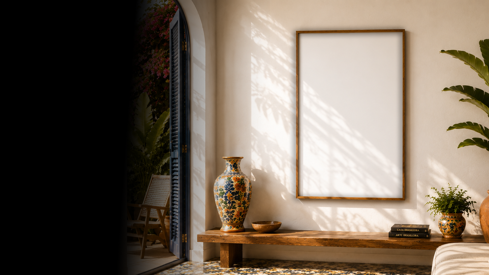 Contemporary Brazilian interior with an Estudio Gamar work